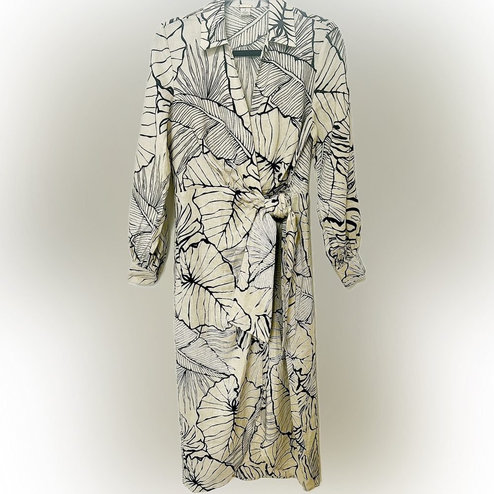 🔥MAGASCHONI LINEN WRAP DRESS SZ 6🔥